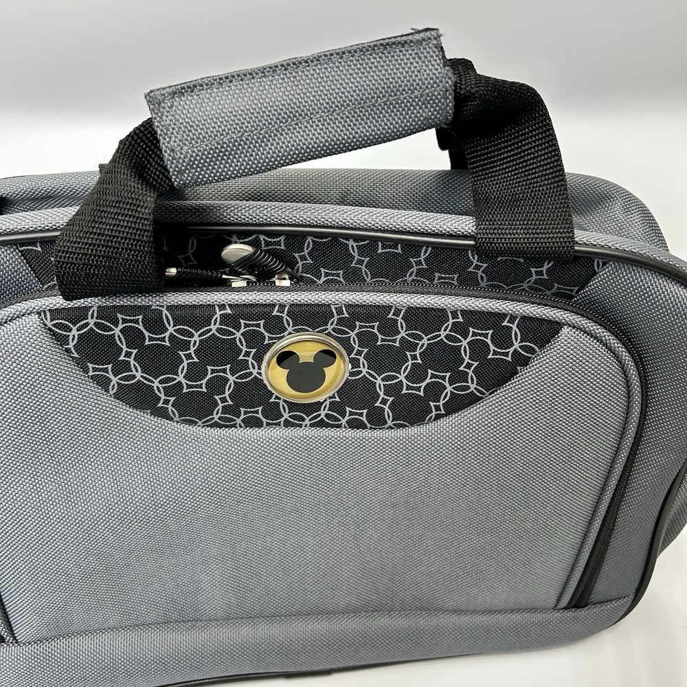 Disney Store Mickey Mouse Travel Duffel Bag Luggage Carry On Weekender Gray New‎